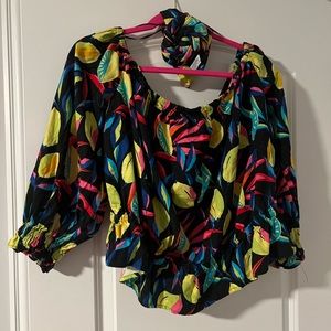 Tabitha Brown Off The Shoulder Top-1XL and Matching Headband